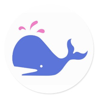 Andy Whale Singletons_blue,pink on white sticker