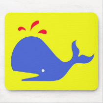 Andy Whale Singletons_blue,red on yellow mousepads