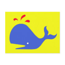Andy Whale Singletons_blue,red on yellow postcards