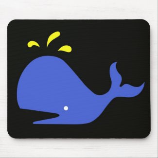 Andy Whale Singletons_blue,yellow on black mousepad