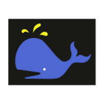 Andy Whale Singletons_blue,yellow on black postcards