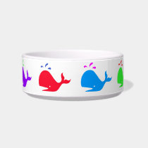 Andy Whale Singletons_Circle of Spouty Whales pet bowls