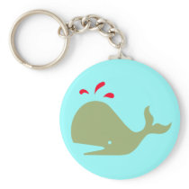 Andy Whale Singletons_green,red on teal keychains