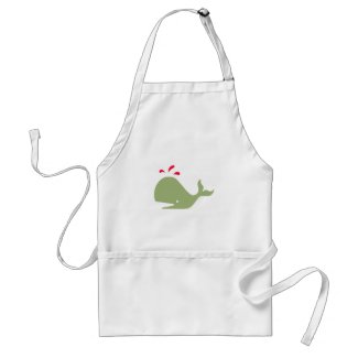 Andy Whale Singletons_green,red on white apron