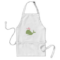 Andy Whale Singletons_green,red on white aprons by Artful_Animalz Andy Whale Singletons_green,red on white aprons