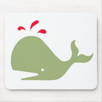 Andy Whale Singletons_green,red on white mousepad