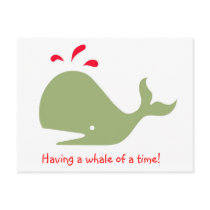 Andy Whale Singletons_green,red on white postcards