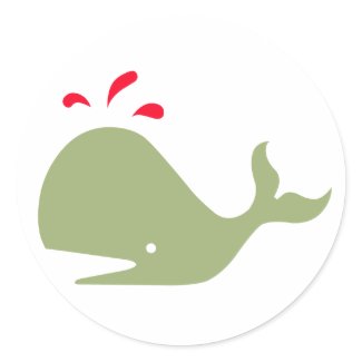 Andy Whale Singletons_green,red on white sticker