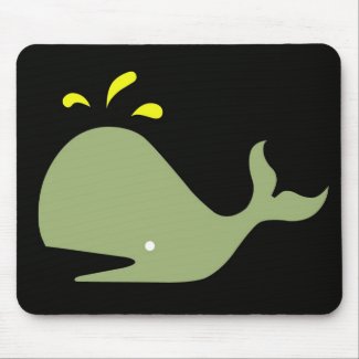 Andy Whale Singletons_green,yellow on black mousepad