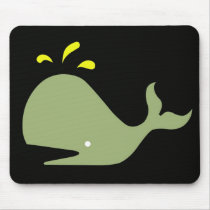 Andy Whale Singletons_green,yellow on black mousepads