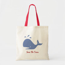 Andy Whale Singletons_grey blue Save The Trees Canvas Bags