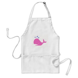 Andy Whale Singletons_pink,blue on white apron