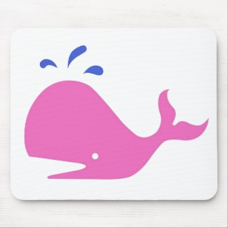 Andy Whale Singletons_pink,blue on white mousepad