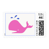 Andy Whale Singletons_pink,blue on white postage