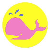 Andy Whale Singletons_pink,blue on yellow stickers