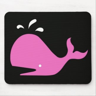 Andy Whale Singletons_pink,white on black mousepad