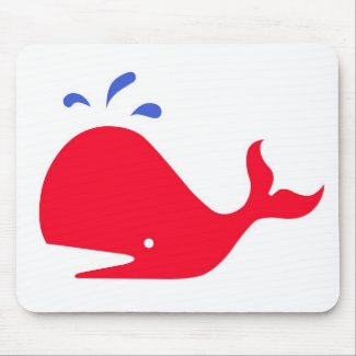 Andy Whale Singletons_red,blue on white mousepad