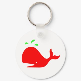 Andy Whale Singletons_red,green on white keychain