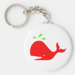Andy Whale Singletons_red,green on white Keychains