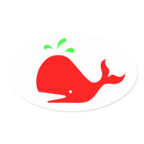 Andy Whale Singletons_red,green on white stickers