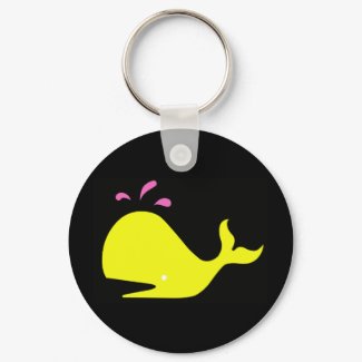 Andy Whale Singletons_yellow,pink on black keychain