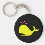 Andy Whale Singletons_yellow,pink on black Keychains