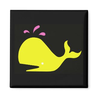 Andy Whale Singletons_yellow,pink on black magnet