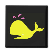 Andy Whale Singletons_yellow,pink on black magnets