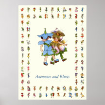 Anémonas y Bluets Posters