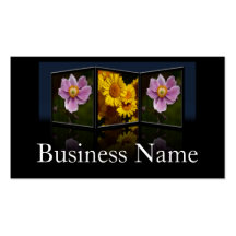 Anemone and Daisy Tryptych Frame Business Card