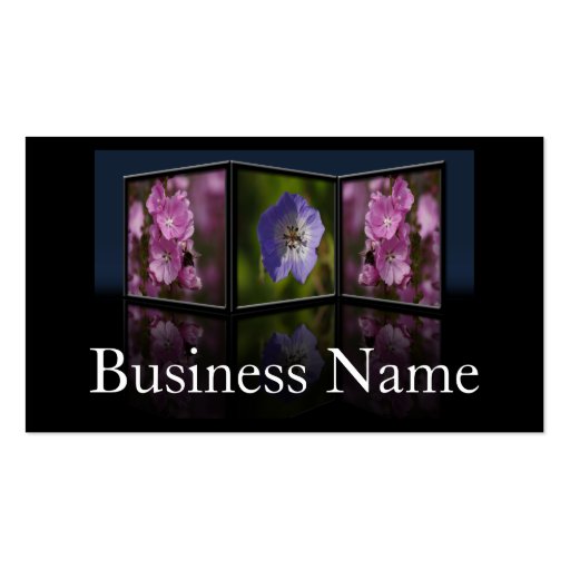 Anemone and Daisy Tryptych Frame Business Card