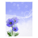 Anemone blue Linen stationary Custom Letterhead