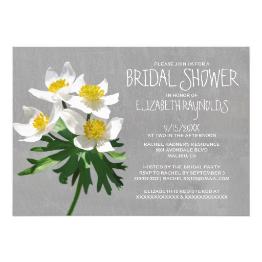 Anemone Bridal Shower Invitations