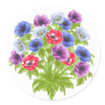 Anemone de Caen Garden Flowers Sticker
