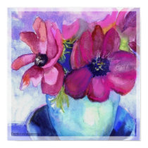 anemone pink and purple posters