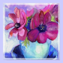 anemone pink and purple posters