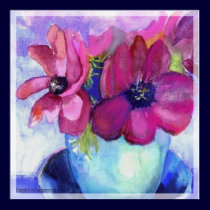 anemone pink and purple posters