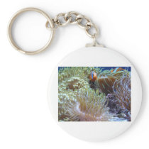 anemone, with peeking clown fish key chains