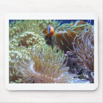 anemone, with peeking clown fish mouse mat