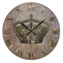 Anémoneathe  Crown Wall Clocks at Zazzle