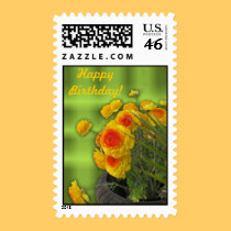 Anemones Happy Birthday Postage stamps