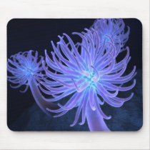 glowing, anemones, sea, fantasy, science fiction, Mouse pad with custom graphic design
