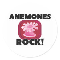 Anemones Rock Round Stickers