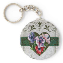 Anemones Vintage Valentine Key Chains