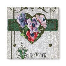 Anemones Vintage Valentine Refrigerator Magnet