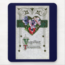 Anemones Vintage Valentine Mouse Pad