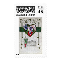 Anemones Vintage Valentine Postage Stamp