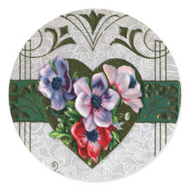 Anemones Vintage Valentine Stickers