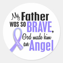 Angel 1 Father Esophageal Cancer Round Stickers