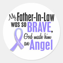 Angel 1 Father-In-Law Esophageal Cancer Round Sticker